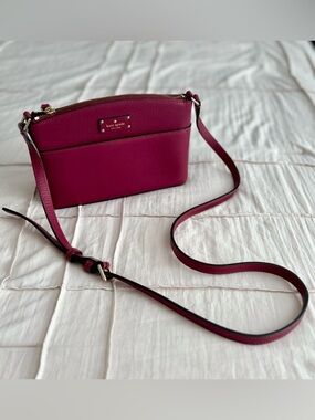 Kate Spade New York Pebbled Leather Crossbody – Plum Purple